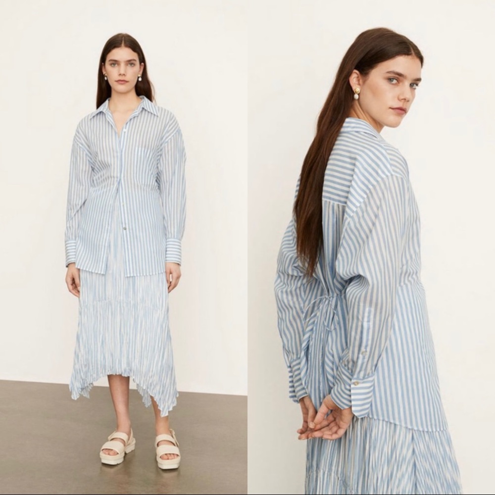 Vince Blue & White Stripe Oversized Shirt Size M
